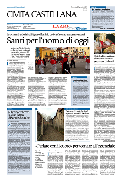 Avvenire - pagina diocesana del 22/01/2023